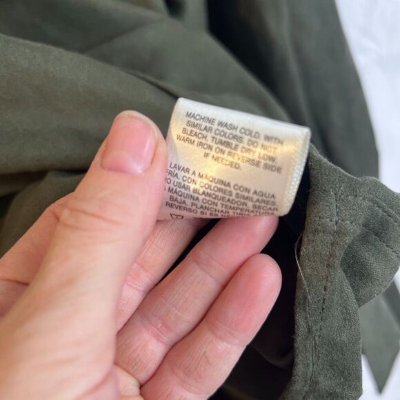 Covington Dark Green Microsuede Long Sleeve Dressy Button Front Shirt Size XL - Picture 5 of 10